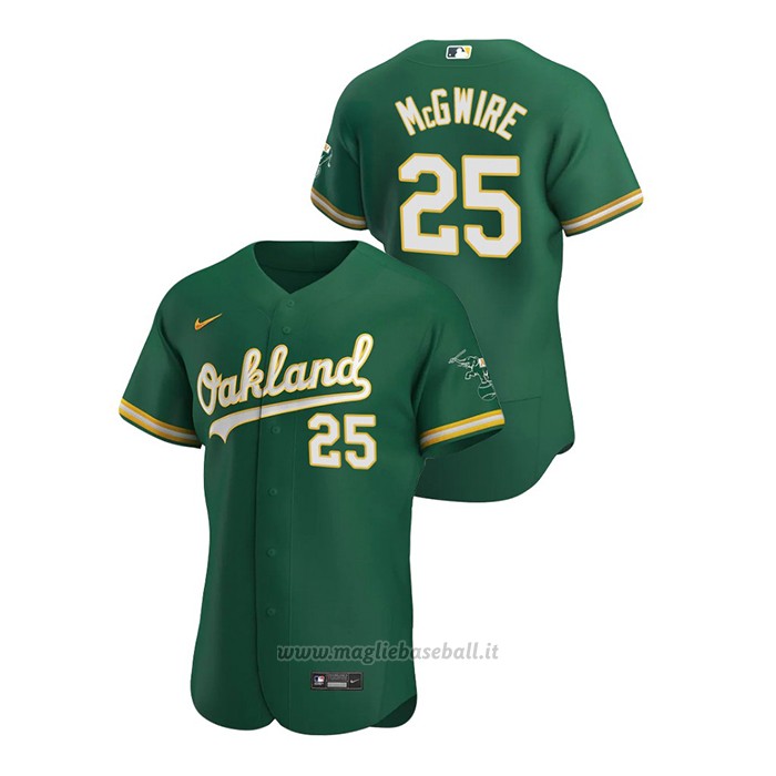 Maglia Baseball Uomo Oakland Athletics Mark Mcgwire Autentico 2020 Alternato Verde